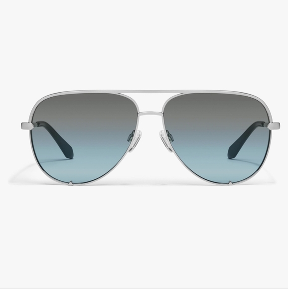 Quay High Key unisex Aviator UV Protection‎ silver wire frame Sunglasses new
